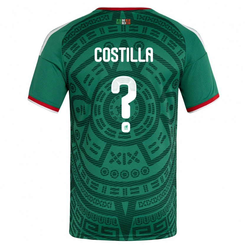 Danxen Barn Mexiko Diego Reyes Costilla #0 Grön Vit Röd Hemmatröja Matchtröjor 26-28 Tröjor T-Tröja