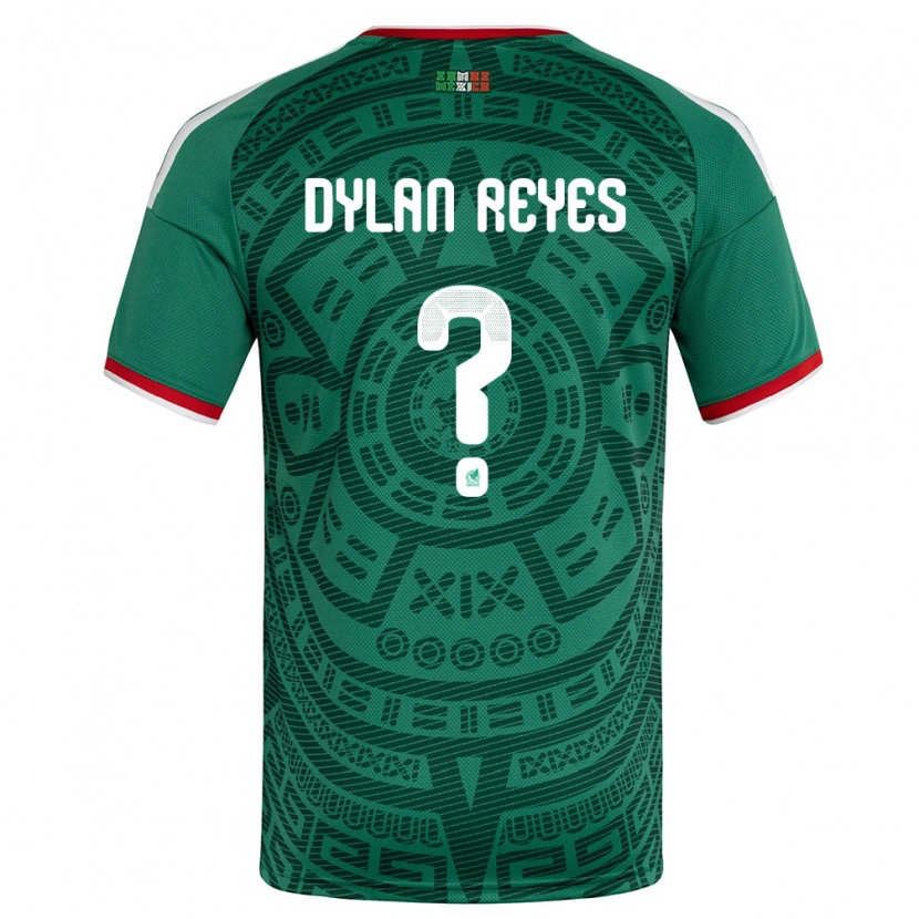 Danxen Barn Mexiko Dylan Reyes #0 Grön Vit Röd Hemmatröja Matchtröjor 26-28 Tröjor T-Tröja