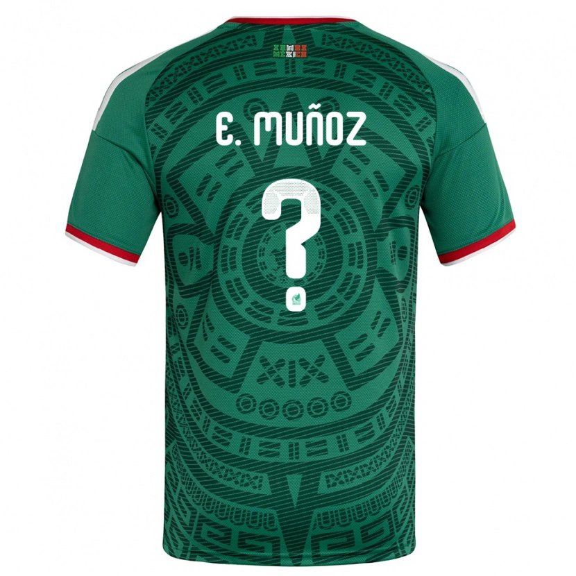 Danxen Barn Mexiko Emiliano Muñoz #0 Grön Vit Röd Hemmatröja Matchtröjor 26-28 Tröjor T-Tröja