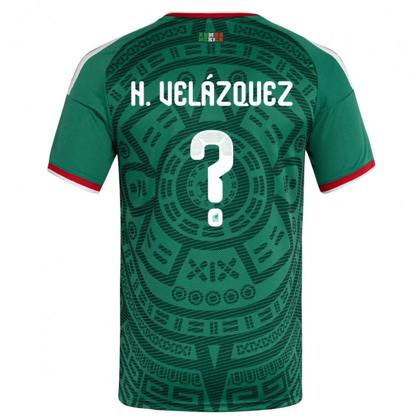 Danxen Barn Mexiko Héber Velázquez #0 Grön Vit Röd Hemmatröja Matchtröjor 26-28 Tröjor T-Tröja