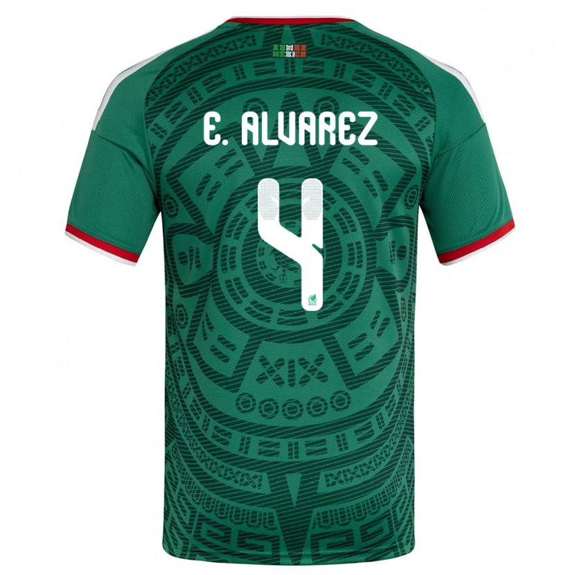 Danxen Barn Mexiko Edson Álvarez #4 Grön Vit Röd Hemmatröja Matchtröjor 26-28 Tröjor T-Tröja