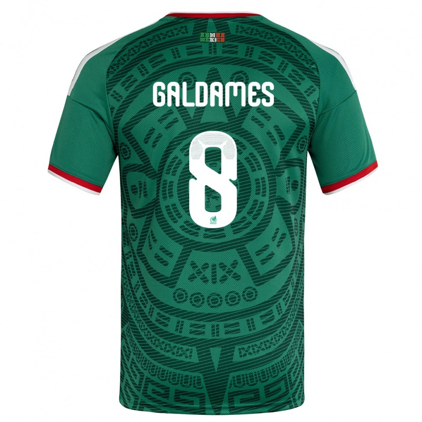 Danxen Barn Mexiko Benjamin Galdames #8 Grön Vit Röd Hemmatröja Matchtröjor 26-28 Tröjor T-Tröja