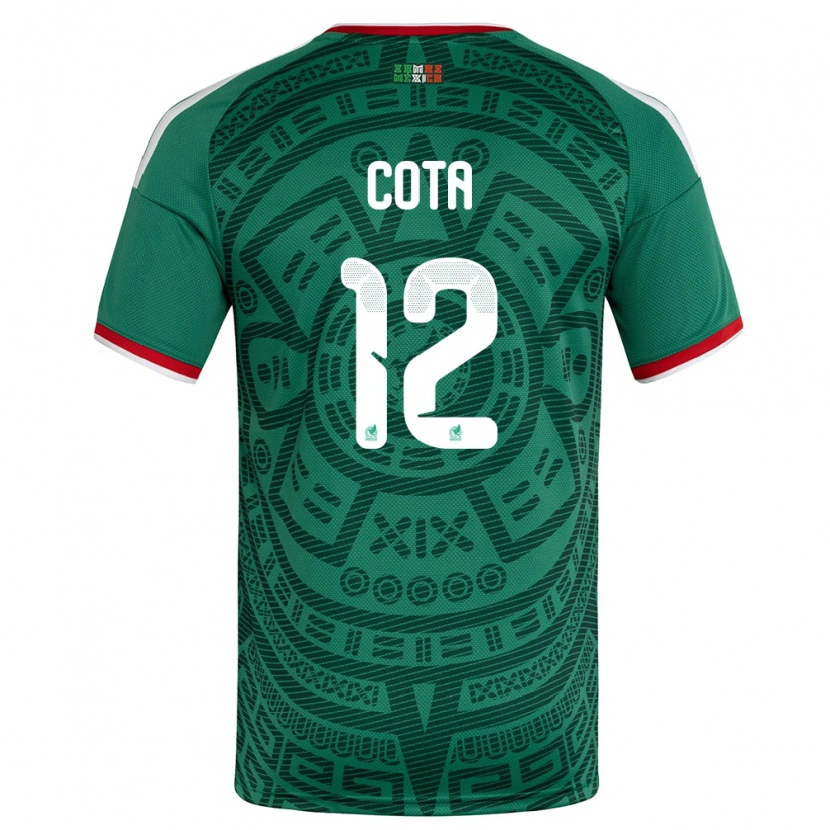 Danxen Barn Mexiko Rodolfo Cota #12 Grön Vit Röd Hemmatröja Matchtröjor 26-28 Tröjor T-Tröja