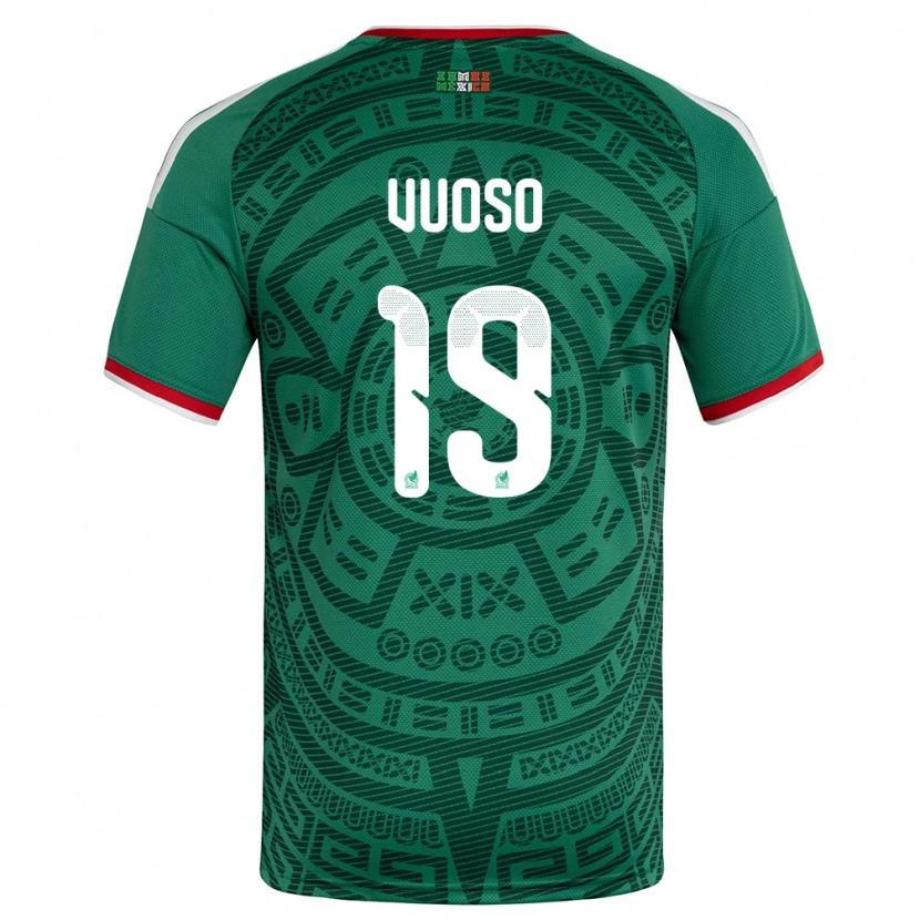 Danxen Barn Mexiko Lucca Vuoso #19 Grön Vit Röd Hemmatröja Matchtröjor 26-28 Tröjor T-Tröja
