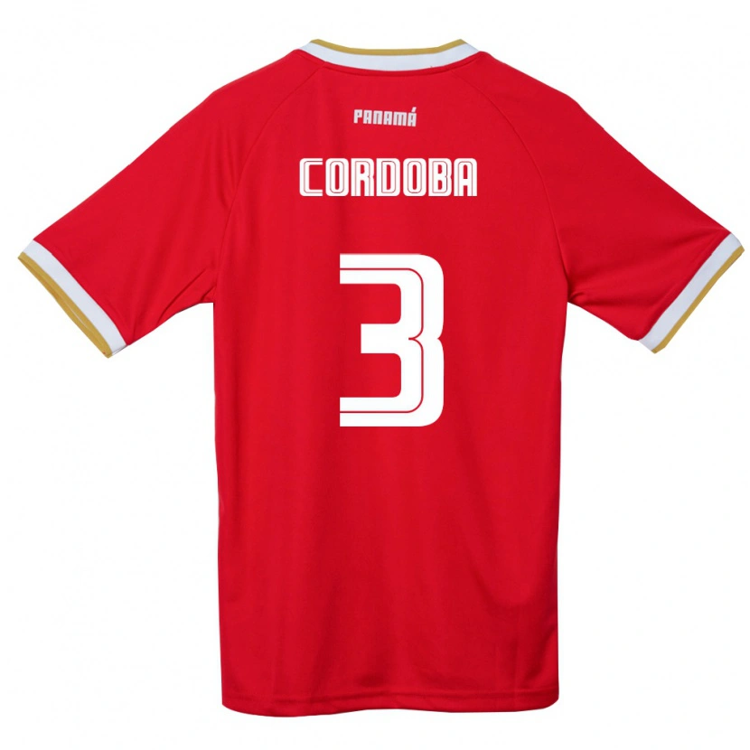 Danxen Barn Panama José Córdoba #3 Röd Brun Vit Hemmatröja Matchtröjor 26-28 Tröjor T-Tröja