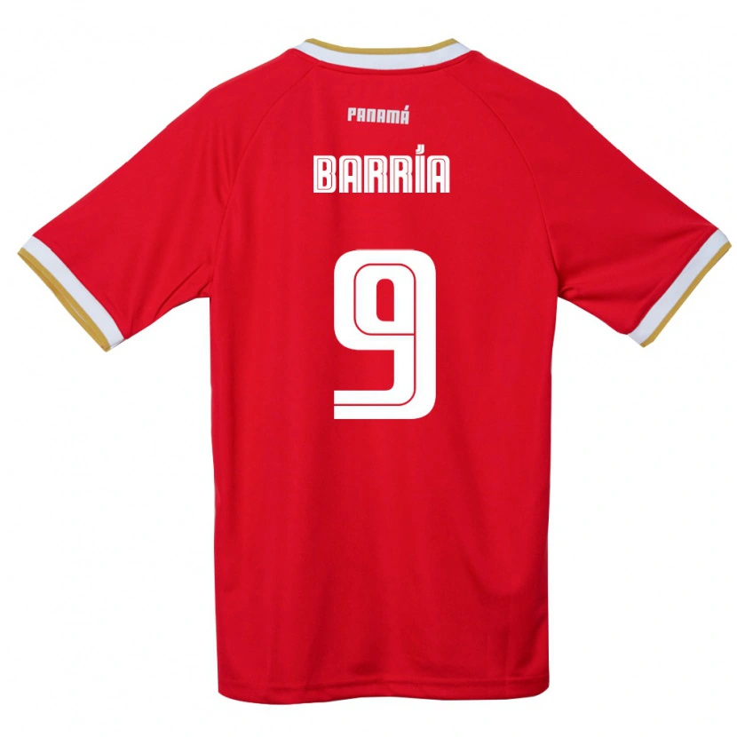 Danxen Barn Panama Kadir Barría #9 Röd Brun Vit Hemmatröja Matchtröjor 26-28 Tröjor T-Tröja