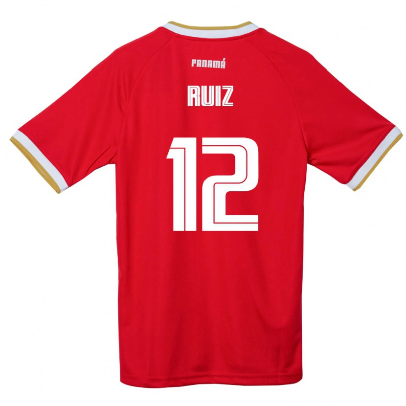 Danxen Barn Panama Alberto Ruiz #12 Röd Brun Vit Hemmatröja Matchtröjor 26-28 Tröjor T-Tröja
