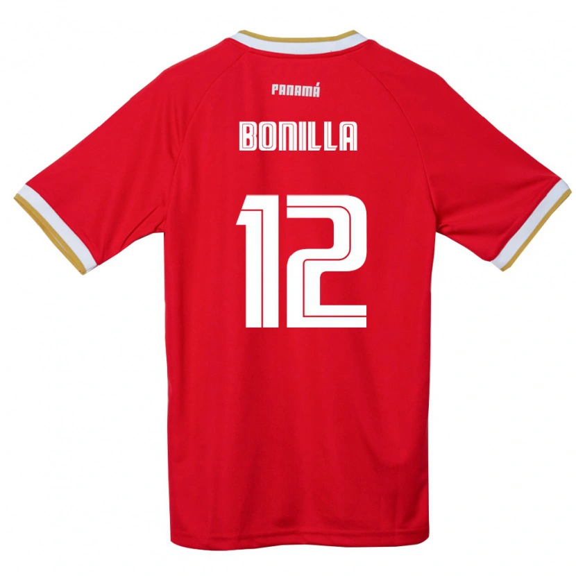 Danxen Barn Panama David Bonilla #12 Röd Brun Vit Hemmatröja Matchtröjor 26-28 Tröjor T-Tröja
