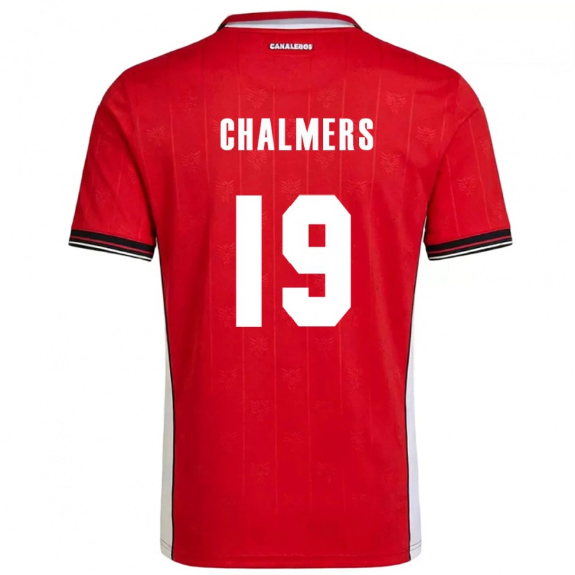 Danxen Barn Panama Thiago Chalmers #19 Röd Brun Vit Hemmatröja Matchtröjor 26-28 Tröjor T-Tröja