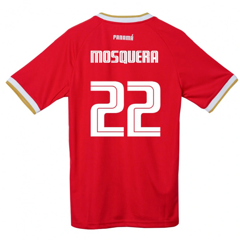 Danxen Barn Panama Orlando Mosquera #22 Röd Brun Vit Hemmatröja Matchtröjor 26-28 Tröjor T-Tröja
