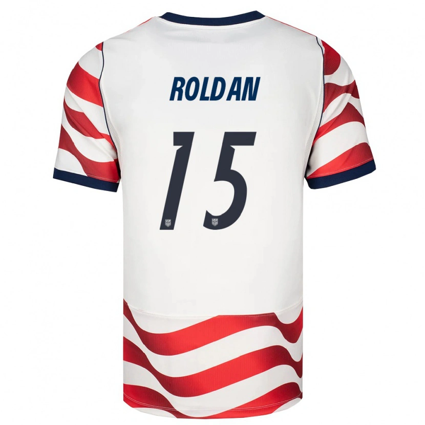 Danxen Barn Usa Cristian Roldán #15 Röd Vit Svart Hemmatröja Matchtröjor 26-28 Tröjor T-Tröja