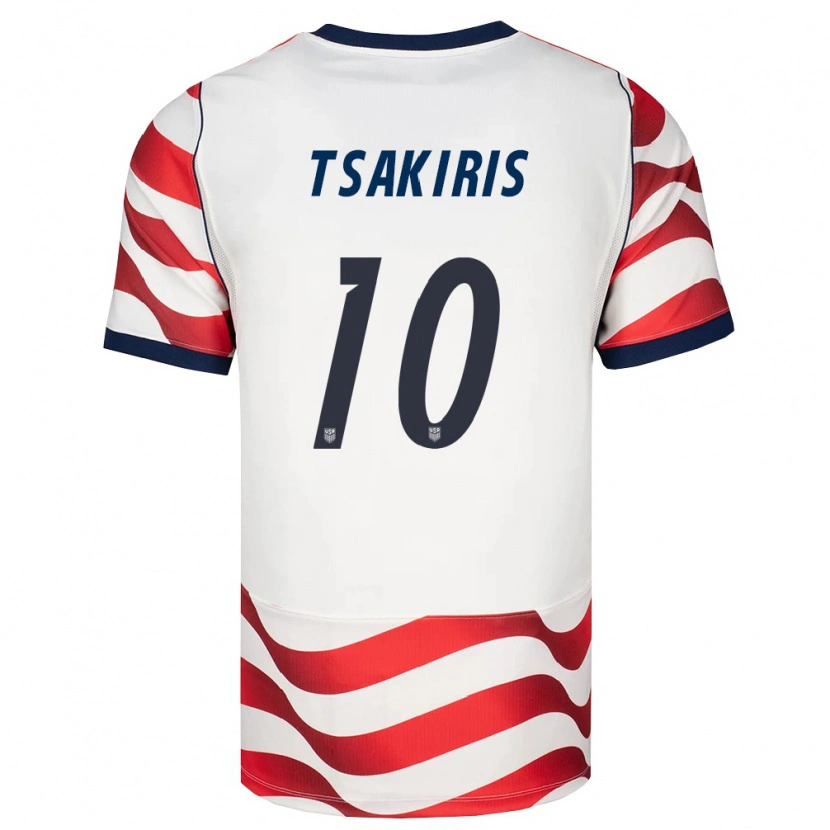 Danxen Barn Usa Niko Tsakiris #10 Röd Vit Svart Hemmatröja Matchtröjor 26-28 Tröjor T-Tröja