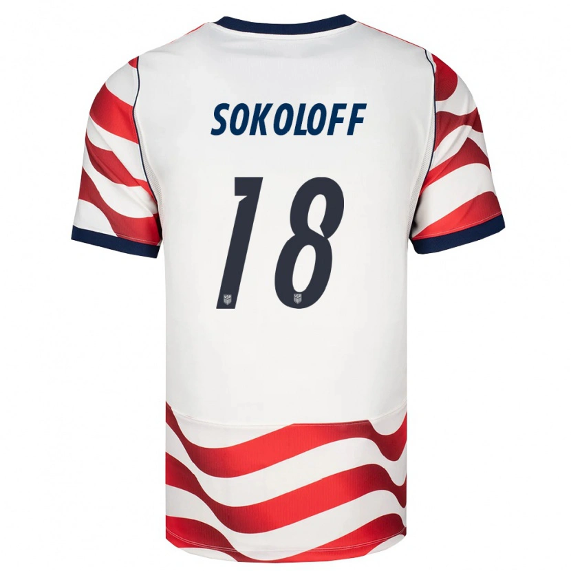 Danxen Barn Usa Paul Sokoloff #18 Röd Vit Svart Hemmatröja Matchtröjor 26-28 Tröjor T-Tröja