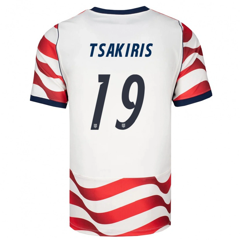 Danxen Barn Usa Mateo Tsakiris #19 Röd Vit Svart Hemmatröja Matchtröjor 26-28 Tröjor T-Tröja