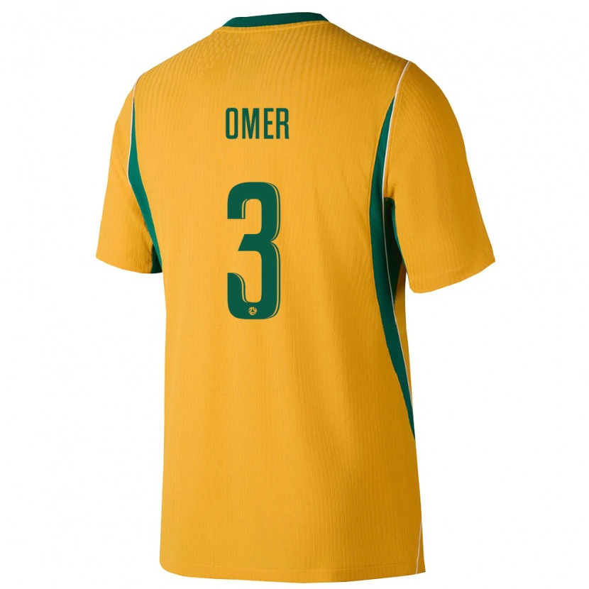 Danxen Barn Australien Abdurahman Omer #3 Gul Grön Hemmatröja Matchtröjor 26-28 Tröjor T-Tröja