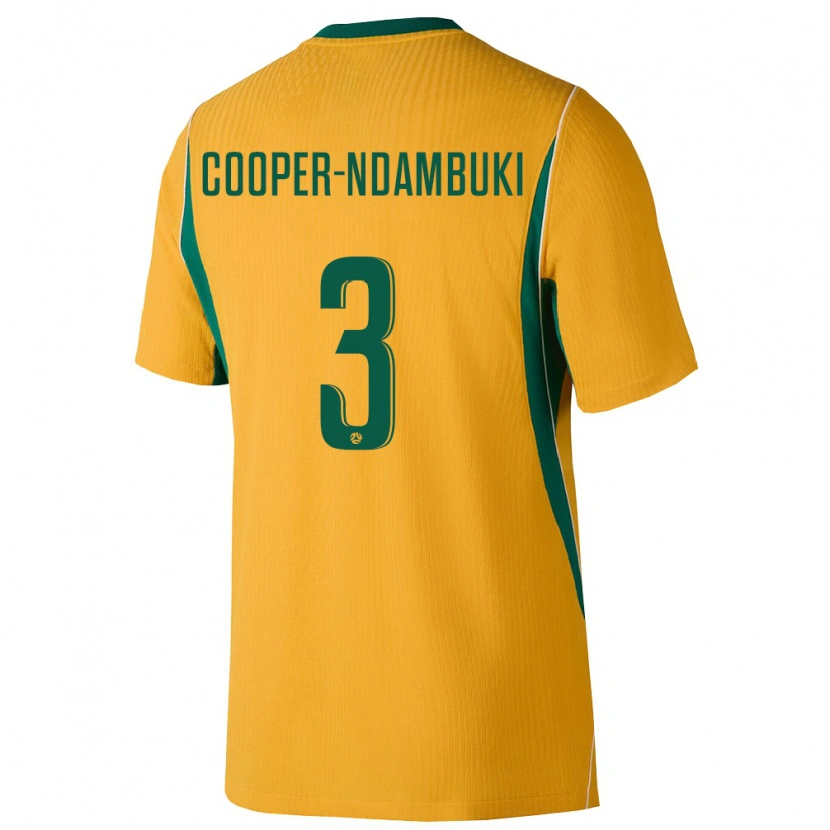 Danxen Barn Australien Deklan Cooper-Ndambuki #3 Gul Grön Hemmatröja Matchtröjor 26-28 Tröjor T-Tröja