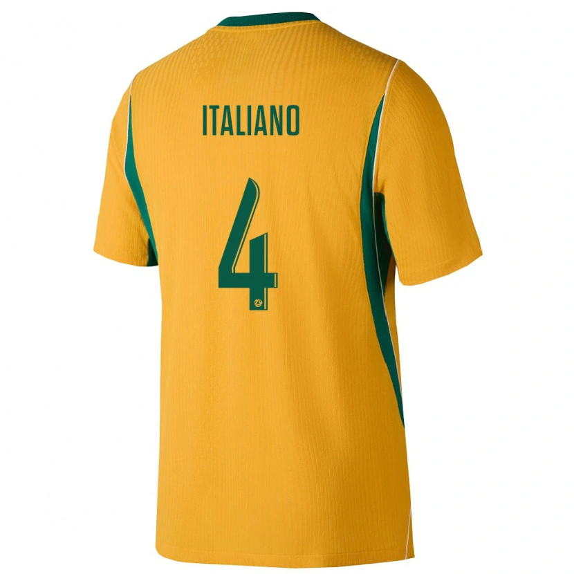 Danxen Barn Australien Jacob Italiano #4 Gul Grön Hemmatröja Matchtröjor 26-28 Tröjor T-Tröja