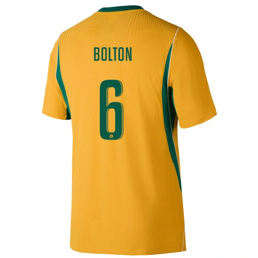 Danxen Barn Australien Alex Bolton #6 Gul Grön Hemmatröja Matchtröjor 26-28 Tröjor T-Tröja