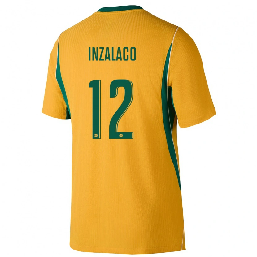 Danxen Barn Australien Sonny Inzalaco #12 Gul Grön Hemmatröja Matchtröjor 26-28 Tröjor T-Tröja