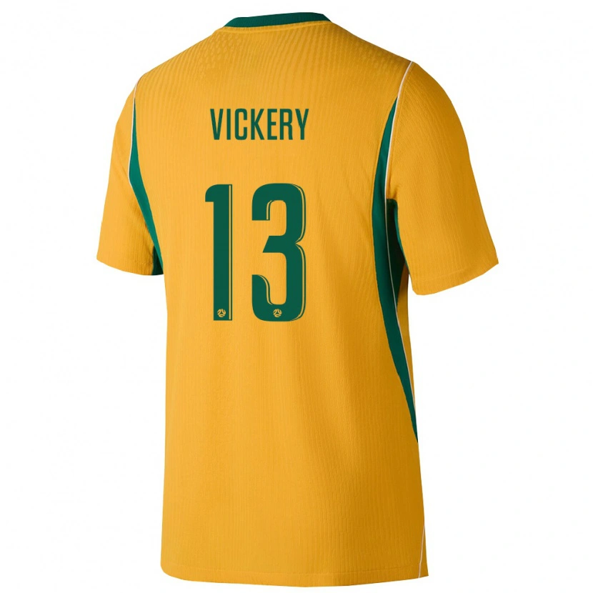 Danxen Barn Australien Luke Vickery #13 Gul Grön Hemmatröja Matchtröjor 26-28 Tröjor T-Tröja