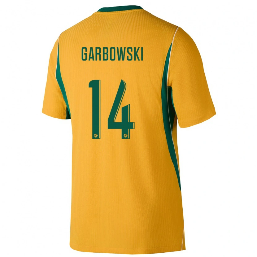 Danxen Barn Australien Alexander Garbowski #14 Gul Grön Hemmatröja Matchtröjor 26-28 Tröjor T-Tröja