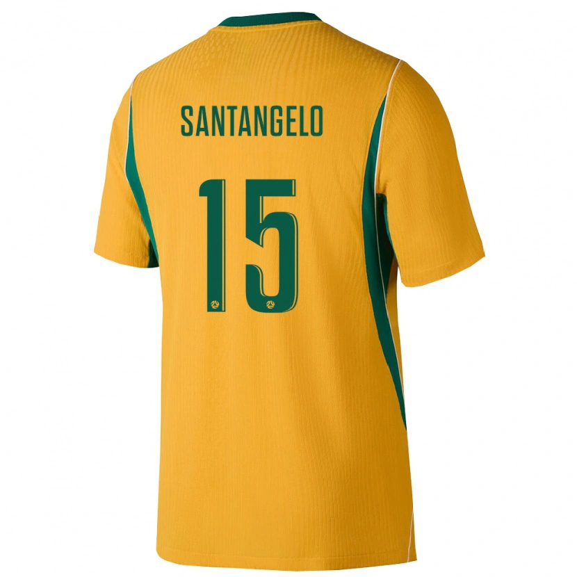 Danxen Barn Australien Marco Santangelo #15 Gul Grön Hemmatröja Matchtröjor 26-28 Tröjor T-Tröja