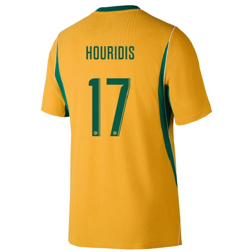 Danxen Barn Australien Alexi Houridis #17 Gul Grön Hemmatröja Matchtröjor 26-28 Tröjor T-Tröja