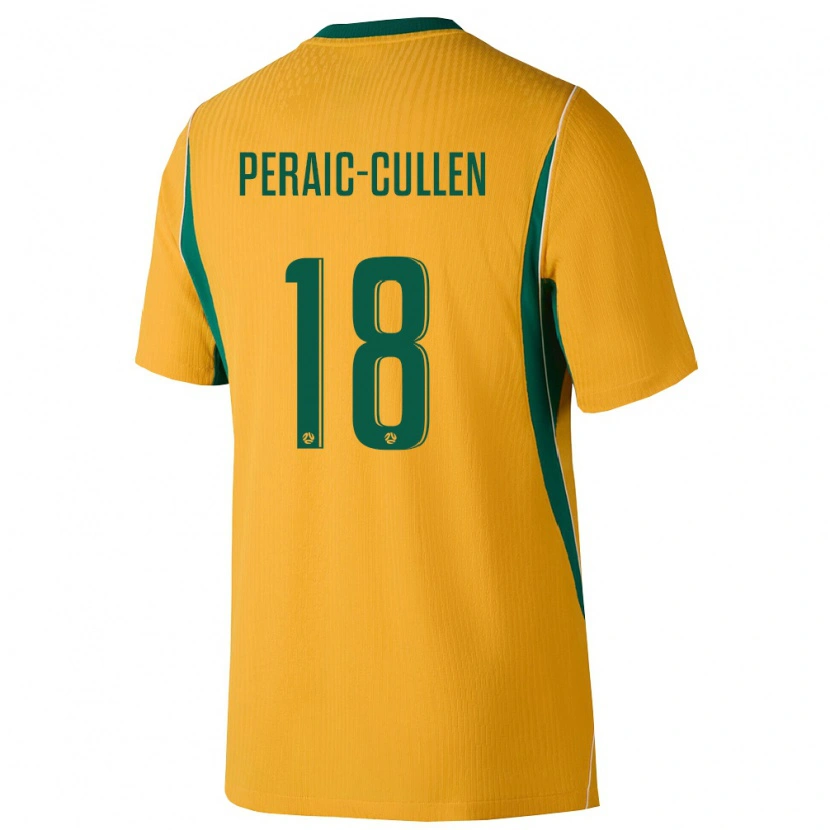 Danxen Barn Australien Dylan Peraić-Cullen #18 Gul Grön Hemmatröja Matchtröjor 26-28 Tröjor T-Tröja