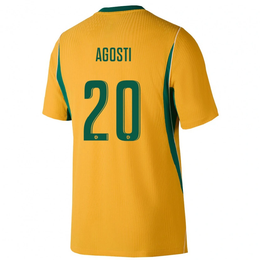 Danxen Barn Australien Louis Agosti #20 Gul Grön Hemmatröja Matchtröjor 26-28 Tröjor T-Tröja