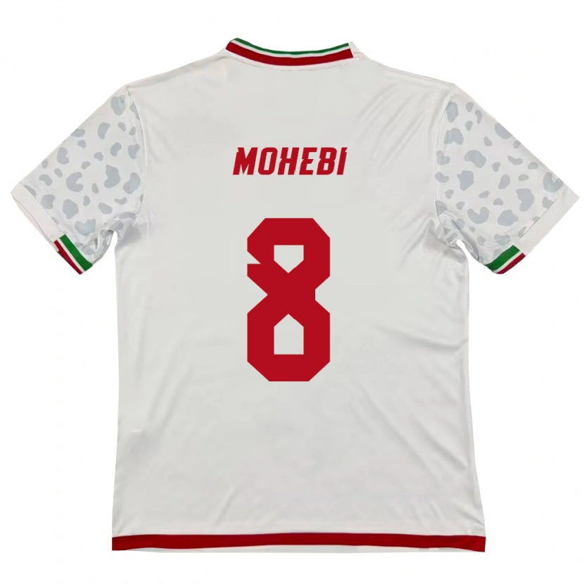 Danxen Barn Iran Mohammad Mohebi #8 Vit Röd Hemmatröja Matchtröjor 26-28 Tröjor T-Tröja