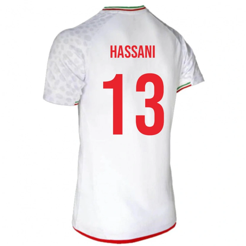 Danxen Barn Iran Ali Hassani #13 Vit Röd Hemmatröja Matchtröjor 26-28 Tröjor T-Tröja