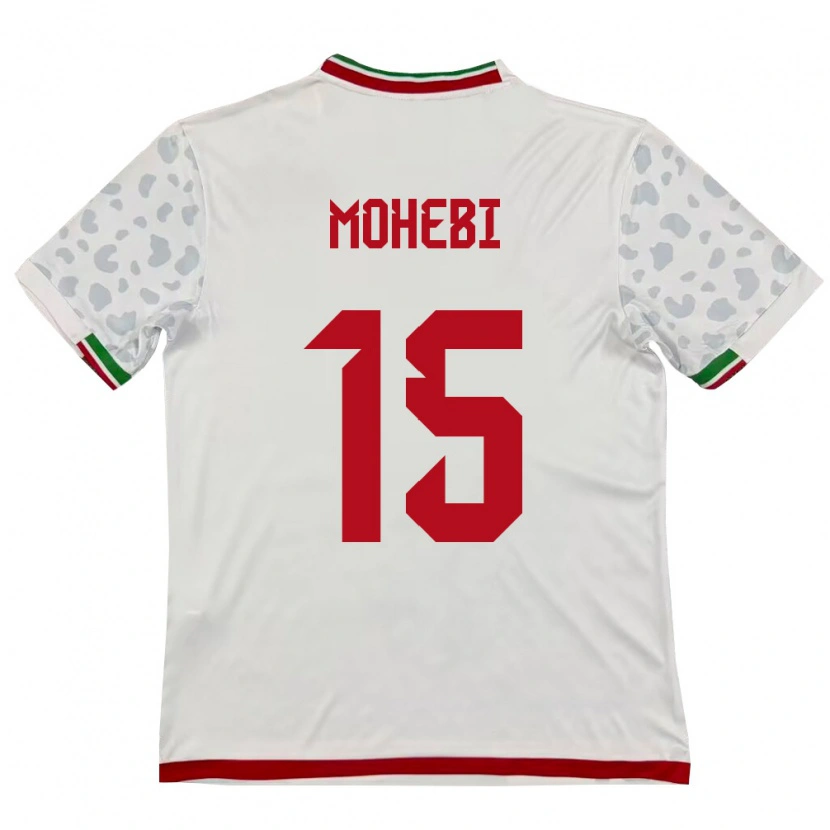 Danxen Barn Iran Masoud Mohebi #15 Vit Röd Hemmatröja Matchtröjor 26-28 Tröjor T-Tröja