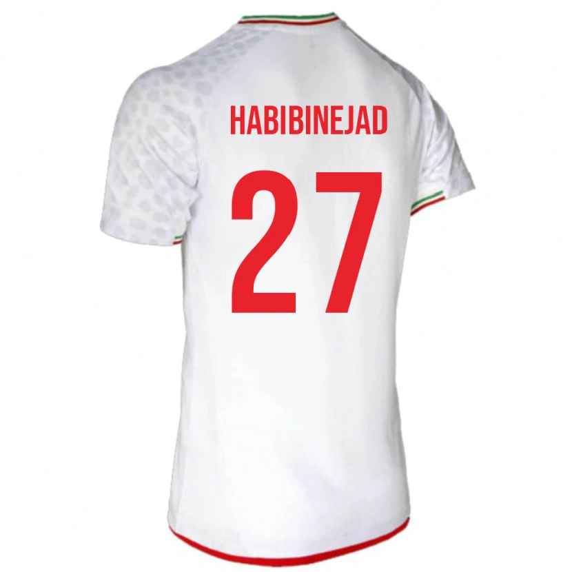 Danxen Barn Iran Hadi Habibinejad #27 Vit Röd Hemmatröja Matchtröjor 26-28 Tröjor T-Tröja