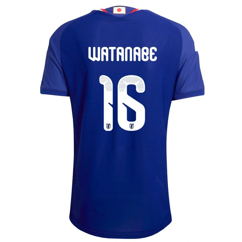 Danxen Barn Japan Tsuyoshi Watanabe #16 Blå Vit Röd Hemmatröja Matchtröjor 26-28 Tröjor T-Tröja