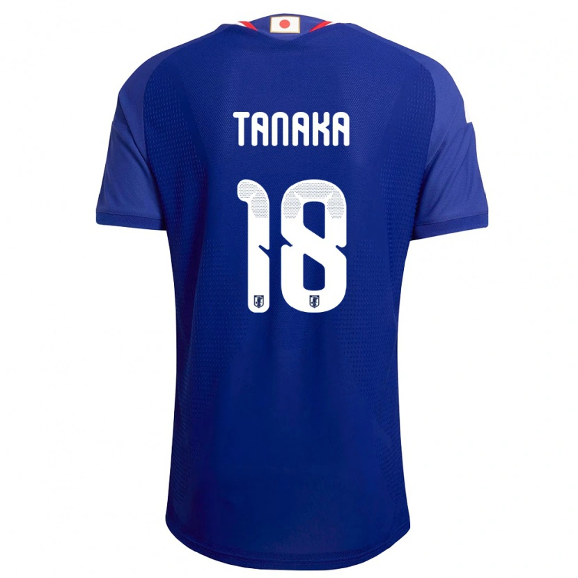 Danxen Barn Japan Momoko Tanaka #18 Blå Vit Röd Hemmatröja Matchtröjor 26-28 Tröjor T-Tröja