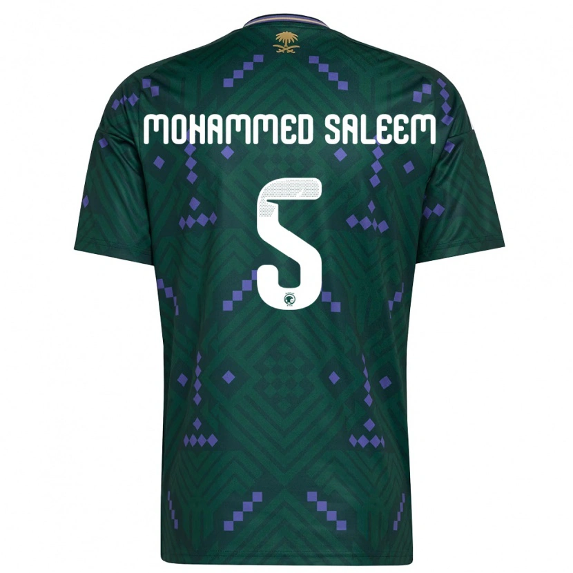 Danxen Barn Saudi-Arabien Moayad Mohammed Saleem #5 Grön Lila Vit Hemmatröja Matchtröjor 26-28 Tröjor T-Tröja