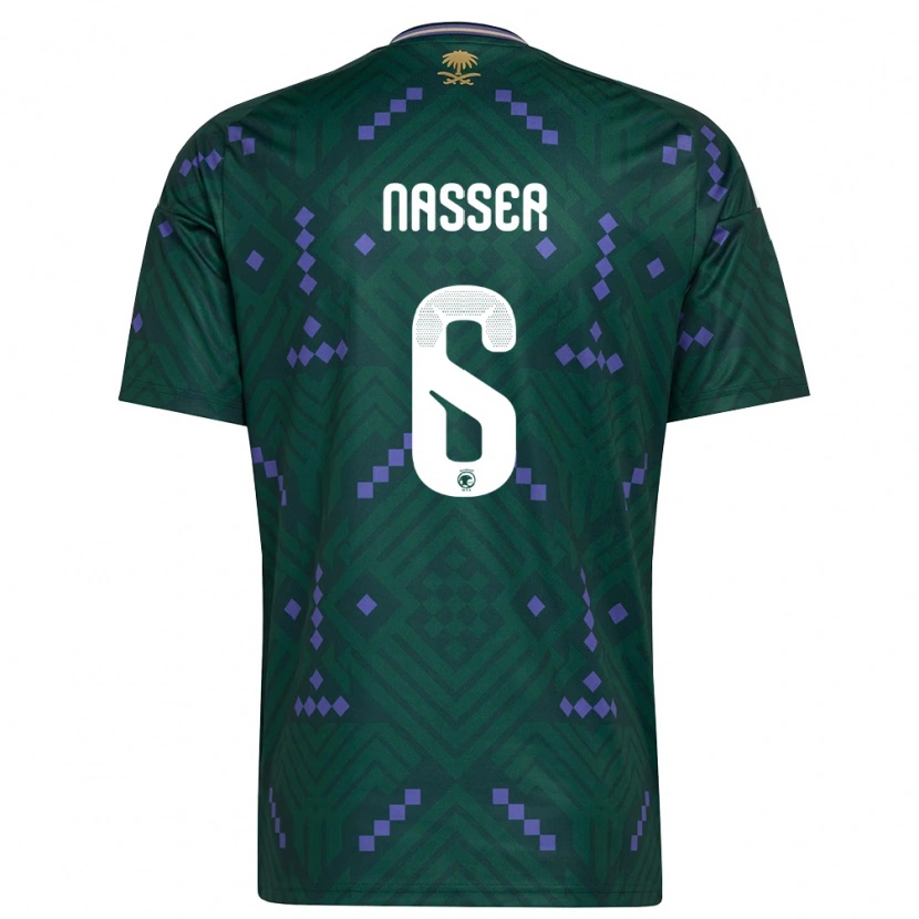 Danxen Barn Saudi-Arabien Nasser Al-Dawsari #6 Grön Lila Vit Hemmatröja Matchtröjor 26-28 Tröjor T-Tröja