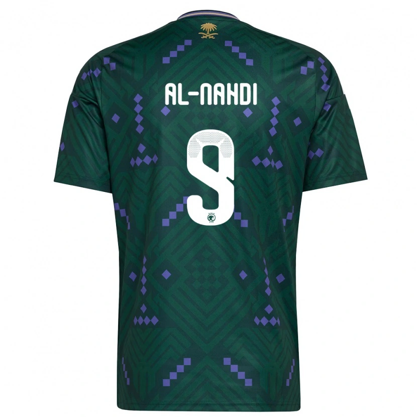 Danxen Barn Saudi-Arabien Youssef Al-Nahdi #9 Grön Lila Vit Hemmatröja Matchtröjor 26-28 Tröjor T-Tröja
