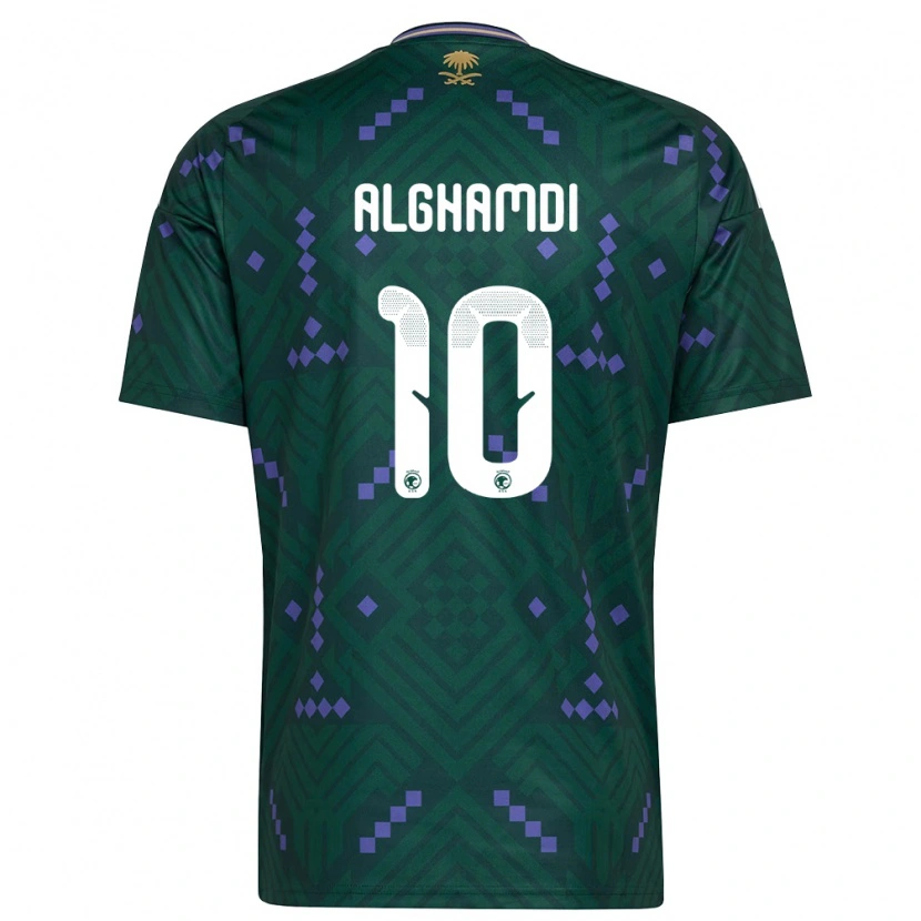 Danxen Barn Saudi-Arabien Ahmad Alghamdi #10 Grön Lila Vit Hemmatröja Matchtröjor 26-28 Tröjor T-Tröja