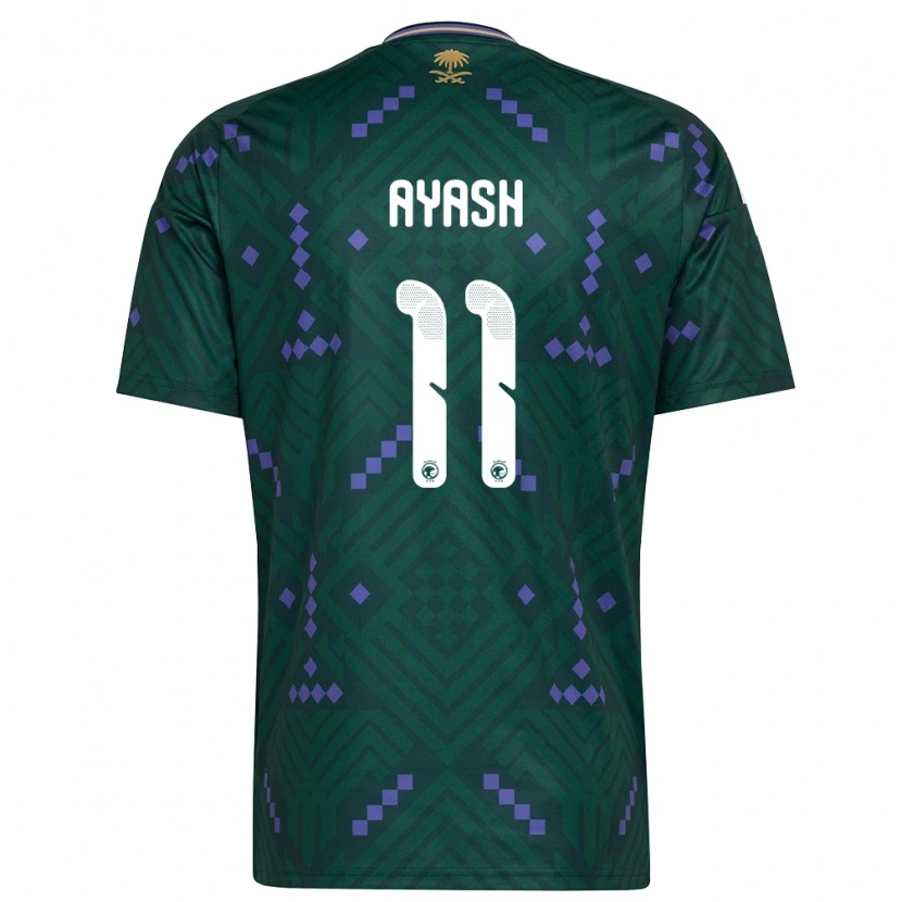 Danxen Barn Saudi-Arabien Ziyad Ayash #11 Grön Lila Vit Hemmatröja Matchtröjor 26-28 Tröjor T-Tröja