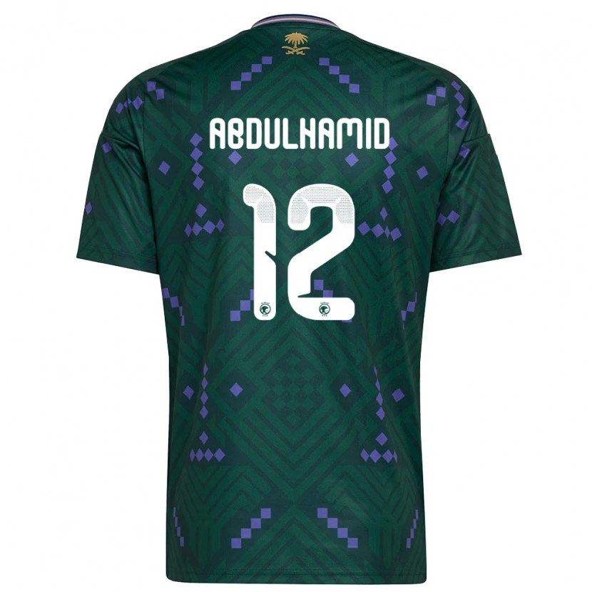 Danxen Barn Saudi-Arabien Saud Abdulhamid #12 Grön Lila Vit Hemmatröja Matchtröjor 26-28 Tröjor T-Tröja