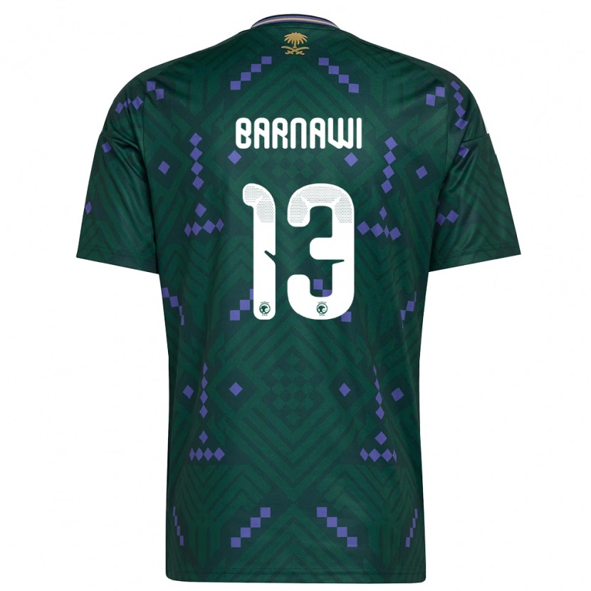 Danxen Barn Saudi-Arabien Abdulsalam Barnawi #13 Grön Lila Vit Hemmatröja Matchtröjor 26-28 Tröjor T-Tröja