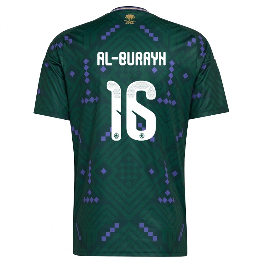 Danxen Barn Saudi-Arabien Mahmoud Al-Burayh #16 Grön Lila Vit Hemmatröja Matchtröjor 26-28 Tröjor T-Tröja