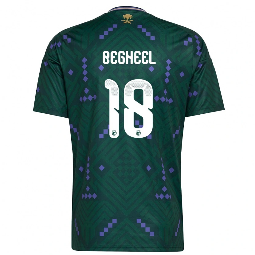 Danxen Barn Saudi-Arabien Qasem Begheel #18 Grön Lila Vit Hemmatröja Matchtröjor 26-28 Tröjor T-Tröja