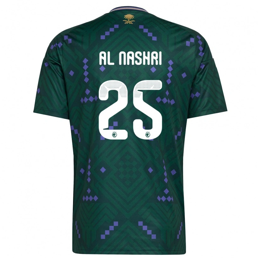 Danxen Barn Saudi-Arabien Awad Al Nashri #25 Grön Lila Vit Hemmatröja Matchtröjor 26-28 Tröjor T-Tröja