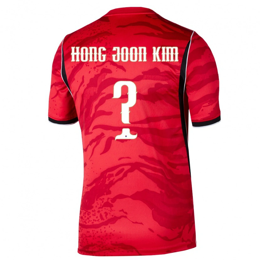 Danxen Barn Sydkorea Joon-Hong Kim #0 Röd Vit Svart Hemmatröja Matchtröjor 26-28 Tröjor T-Tröja