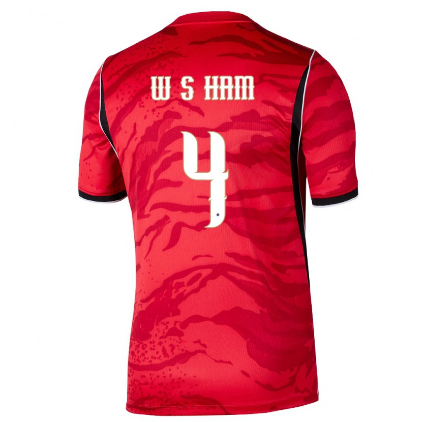 Danxen Barn Sydkorea Sun-Woo Ham #4 Röd Vit Svart Hemmatröja Matchtröjor 26-28 Tröjor T-Tröja