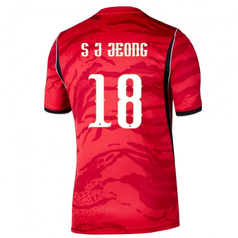 Danxen Barn Sydkorea Jae-Sang Jeong #18 Röd Vit Svart Hemmatröja Matchtröjor 26-28 Tröjor T-Tröja