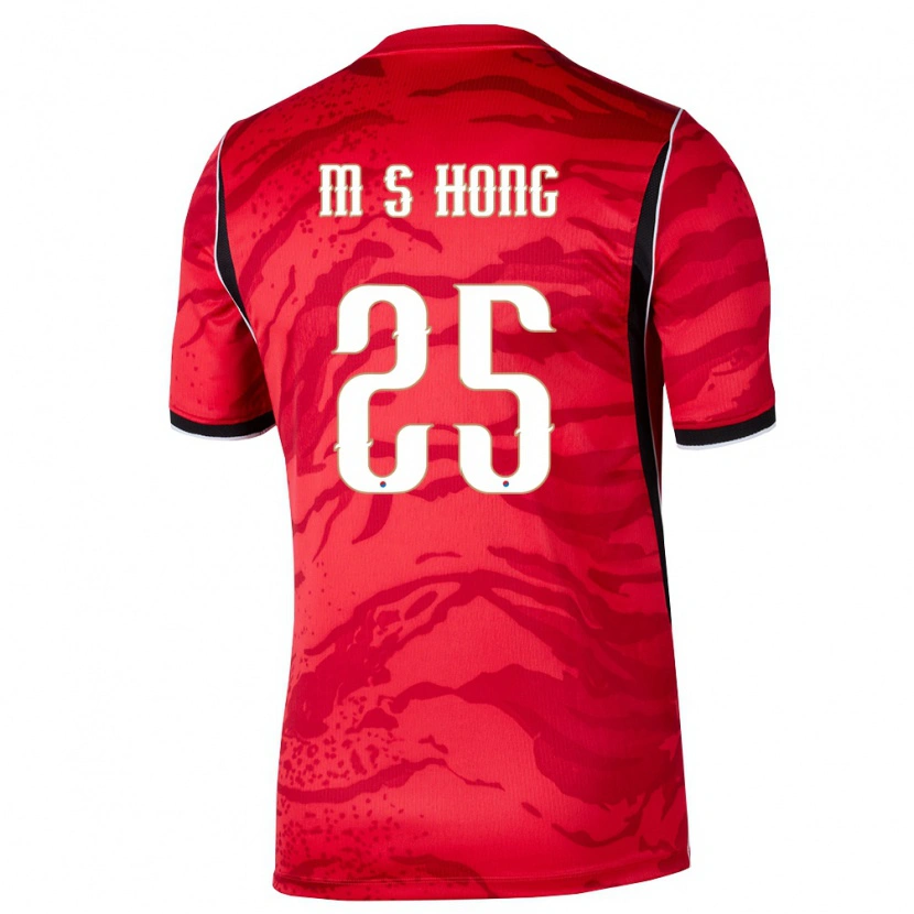 Danxen Barn Sydkorea Sung-Min Hong #25 Röd Vit Svart Hemmatröja Matchtröjor 26-28 Tröjor T-Tröja