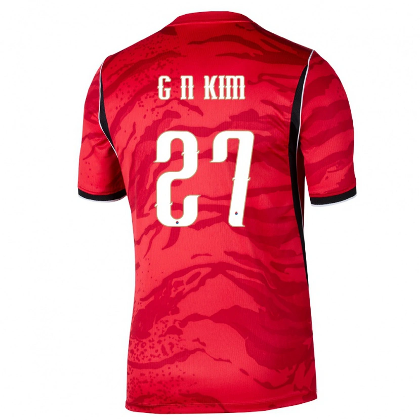 Danxen Barn Sydkorea Gun-Nam Kim #27 Röd Vit Svart Hemmatröja Matchtröjor 26-28 Tröjor T-Tröja